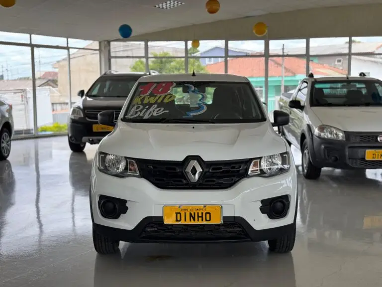 Renault Kwid 2018 1.0 Flex prata vista frontal